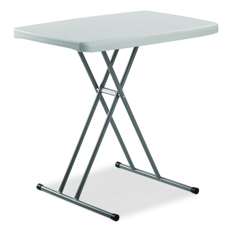 Height Adjustable Personal Folding Table, Rectangular, 20 x 30 x 27.87, Speckled Gray Top, Gray Base/Legs