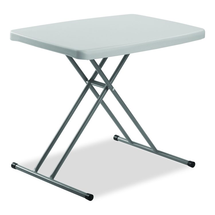 Height Adjustable Personal Folding Table, Rectangular, 20 x 30 x 27.87, Speckled Gray Top, Gray Base/Legs