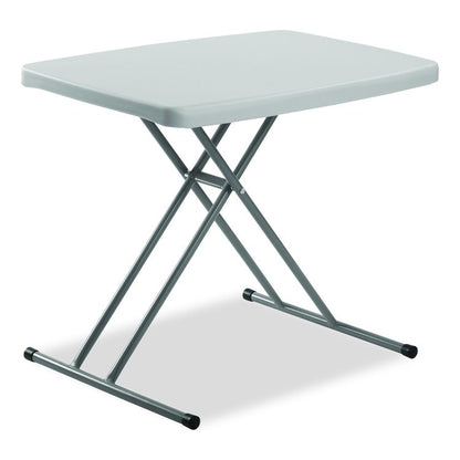 Height Adjustable Personal Folding Table, Rectangular, 20 x 30 x 27.87, Speckled Gray Top, Gray Base/Legs