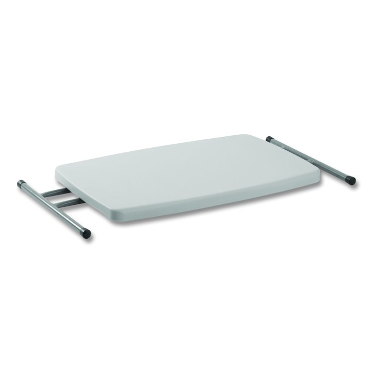 Height Adjustable Personal Folding Table, Rectangular, 20 x 30 x 27.87, Speckled Gray Top, Gray Base/Legs