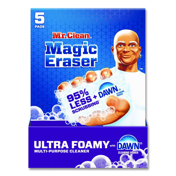 Magic Eraser, Ultra Foamy, 4.6 x 2.3, 0.7" Thick, White, 5/Pack, 4 Packs/Carton