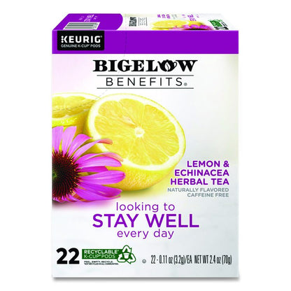 Benefits Lemon and Echinacea Herbal K-Cup, 0.11 oz, 22/Box
