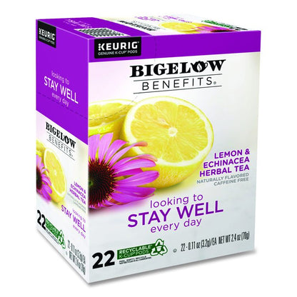 Benefits Lemon and Echinacea Herbal K-Cup, 0.11 oz, 22/Box