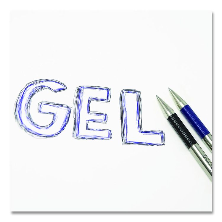 G-301 Gel Pen, Retractable, Medium 0.7 mm, Black Ink, Stainless Steel/Black Barrel