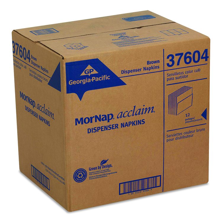 Interfold Napkin Refills, 1-Ply, 13 x 8.5, Brown, 900 Napkins/Pack, 12 Packs/Carton