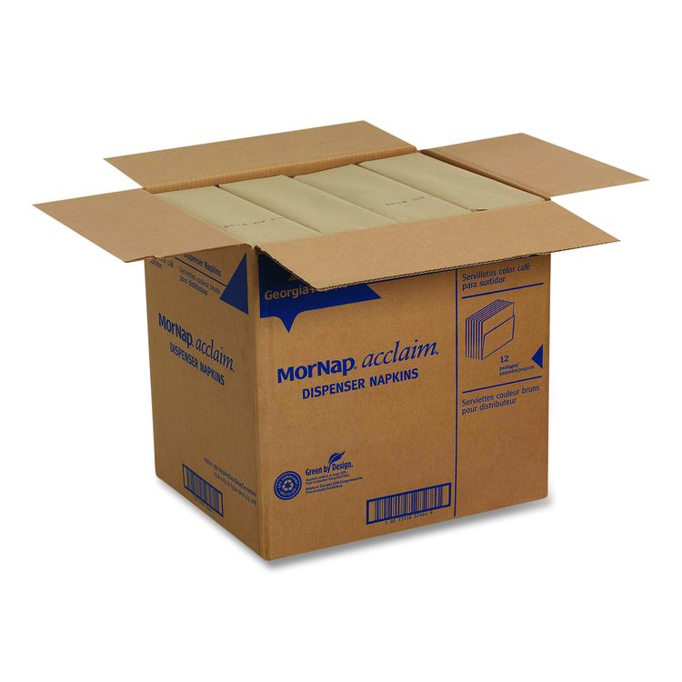 Interfold Napkin Refills, 1-Ply, 13 x 8.5, Brown, 900 Napkins/Pack, 12 Packs/Carton