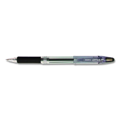Jimnie Gel Pen, Stick, Medium 0.7 mm, Black Ink, Clear/Black Barrel, 12/Pack