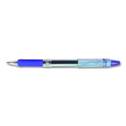 Jimnie Gel Pen, Stick, Medium 0.7 mm, Blue Ink, Clear/Blue Barrel, 12/Pack