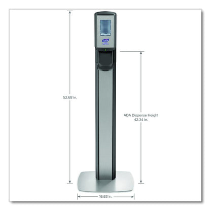 MESSENGER CS8 Silver Panel Floor Stand with Dispenser, 1,200 mL, 15.13 x 16.62 x 52.68, Graphite/Silver