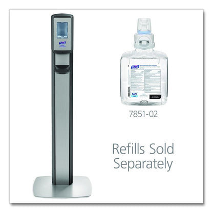 MESSENGER CS8 Silver Panel Floor Stand with Dispenser, 1,200 mL, 15.13 x 16.62 x 52.68, Graphite/Silver