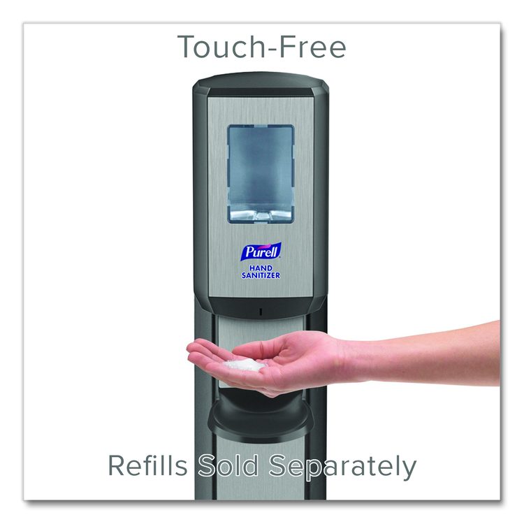 MESSENGER CS8 Silver Panel Floor Stand with Dispenser, 1,200 mL, 15.13 x 16.62 x 52.68, Graphite/Silver