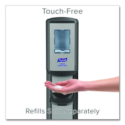 MESSENGER CS8 Silver Panel Floor Stand with Dispenser, 1,200 mL, 15.13 x 16.62 x 52.68, Graphite/Silver
