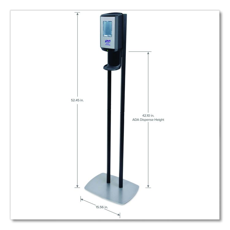 CS8 Hand Sanitizer Floor Stand with Dispenser, 1,200 mL, 13.5 x 5 x 28.5, Graphite