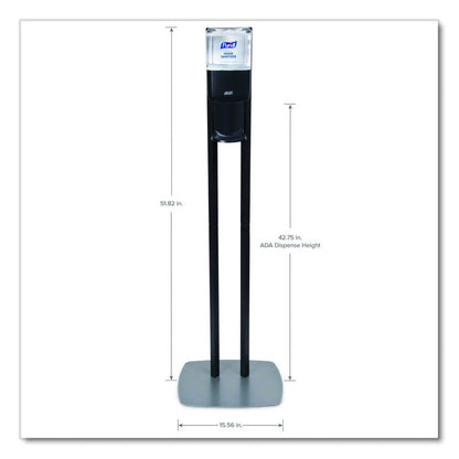 ES6 Hand Sanitizer Floor Stand with Dispenser, 1,200 mL, 13.5 x 5 x 28.5, Graphite/Silver