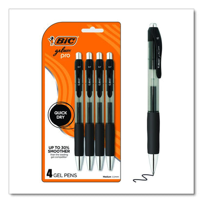 Gel-ocity Pro Gel Pen, Retractable, Medium 0.7 mm, Black Ink, Translucent Black/Black Barrel, 4/Pack