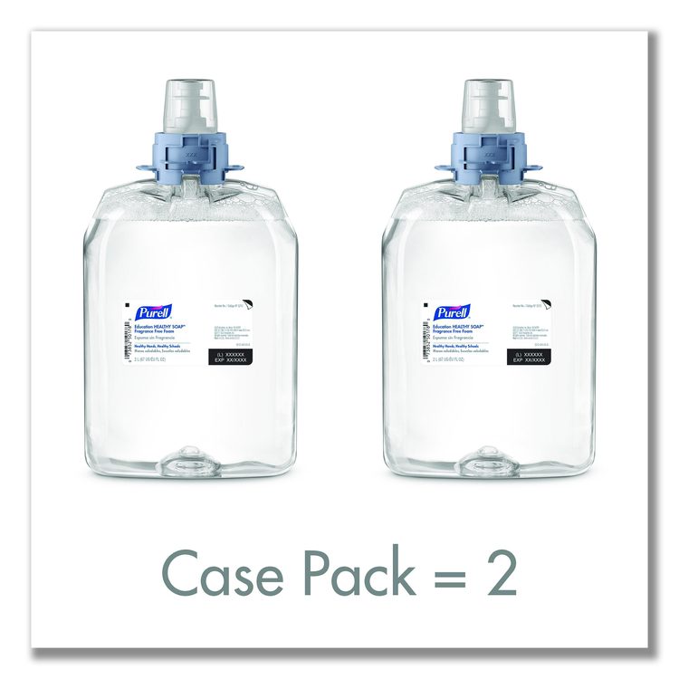 Education HEALTHY SOAP Fragrance Free Foam Refill, Unscented, 2,000 mL, 2/Carton