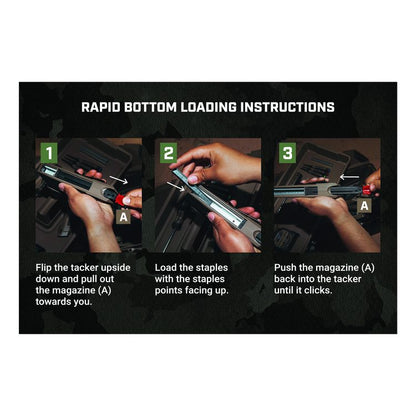 Hi-Start Hand Tacker, T50 Style Staples (0.25" to 0.56") and 18-gauge Brads (0.5" to 0.63")