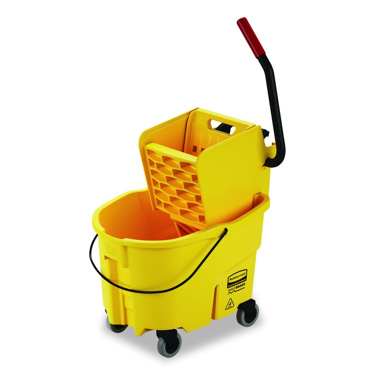 WaveBrake 2.0 Bucket/Wringer Combos, Side-Press, 26 qt, Plastic, Yellow