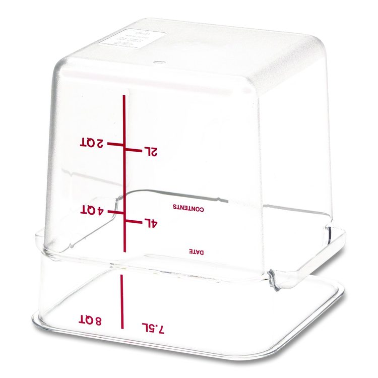 Squares Polycarbonate Food Storage Container, 8 qt, 8.75 x 8.75 x 9, Clear, Plastic
