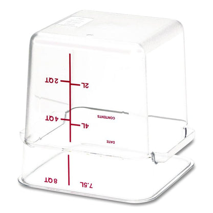 Squares Polycarbonate Food Storage Container, 8 qt, 8.75 x 8.75 x 9, Clear, Plastic