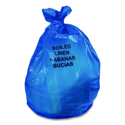 Linear Low Density Health Care Can Liners, Soiled Linen, 30 gal, 1.3 mil, 30" x 43", Blue, 200/Carton