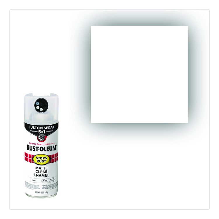 Stops Rust 5-in-1 Spray Paint, Matte Clear, 12 oz Aerosol Can, 6/Carton