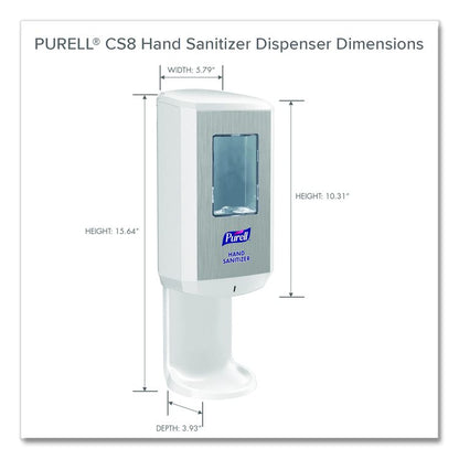 CS8 Hand Sanitizer Dispenser, 1,200 mL, 5.79 x 3.93 x 15.64, White