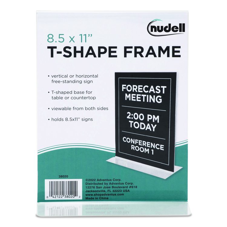 Acrylic Sign Holder, 8.5" x 11", Clear