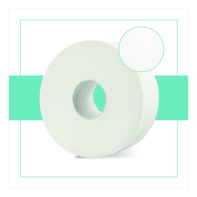 HyTech Seas Mini JRT, Septic Safe, 1-Ply, 3.3" x 750 ft, White, 6 Rolls/Carton