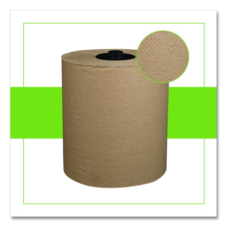 HyTech Seas Hardwound Roll Towel Kraft, 1-Ply, 7.9" x 700 ft, Brown, 6/Carton