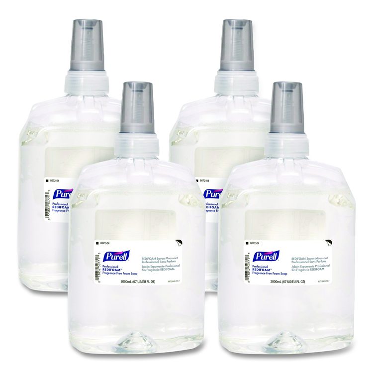 Professional REDIFOAM Foam Soap Refill, Fragrance-Free, 2,000 mL, 4/Carton