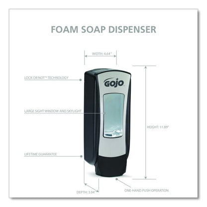 ADX-12 Dispenser, 1,250 mL, 4.64 x 3.94 x 11.89, Black/Gray, 6/Carton