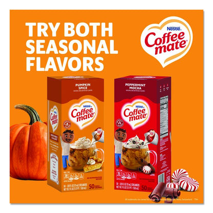 Liquid Coffee Creamer, Pumpkin Spice, 0.38 oz Mini Cups, 50/Box, 4 Boxes/Carton