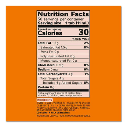 Liquid Coffee Creamer, Pumpkin Spice, 0.38 oz Mini Cups, 50/Box, 4 Boxes/Carton