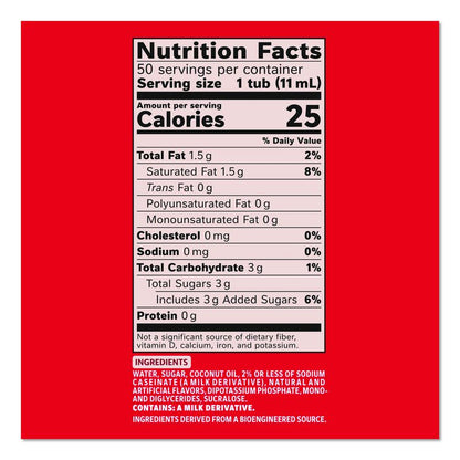 Liquid Coffee Creamer, Peppermint Mocha, 0.38 oz Mini Cups, 50/Box