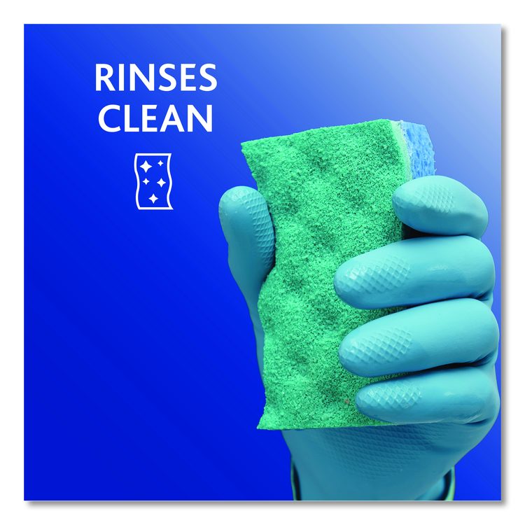 Scrunge Non-Scratch Scrub Sponge, 2.63 x 4.25, 1" Thick, Green/Blue, 2/Pack
