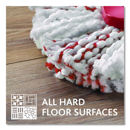 EZWring Deep Clean Refill, Patented Microfiber, Custom Size for EZ Wring Mop Systems, Red/White, 4/Carton