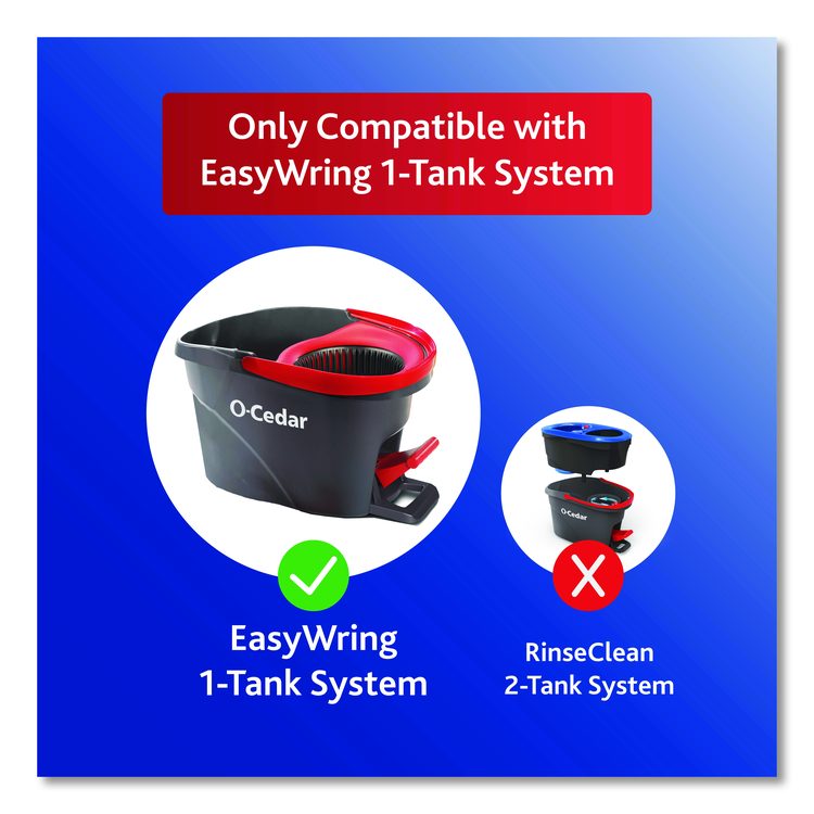 EZWring Deep Clean Refill, Patented Microfiber, Custom Size for EZ Wring Mop Systems, Red/White, 4/Carton