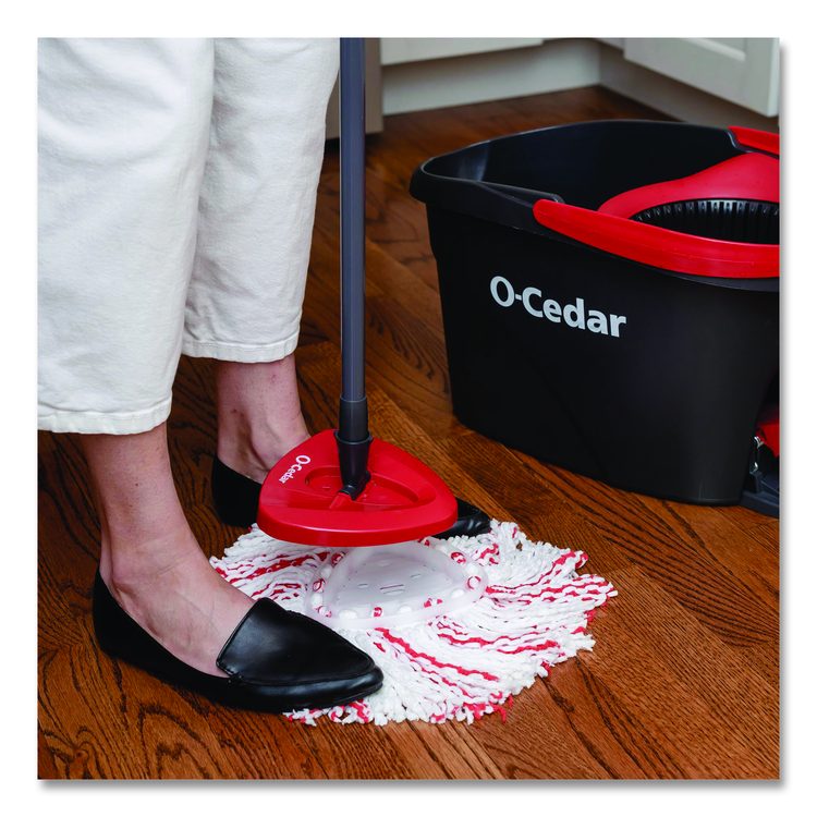 EZWring Deep Clean Refill, Patented Microfiber, Custom Size for EZ Wring Mop Systems, Red/White, 4/Carton