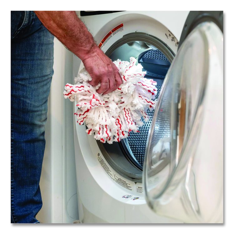 EZWring Deep Clean Refill, Patented Microfiber, Custom Size for EZ Wring Mop Systems, Red/White, 4/Carton