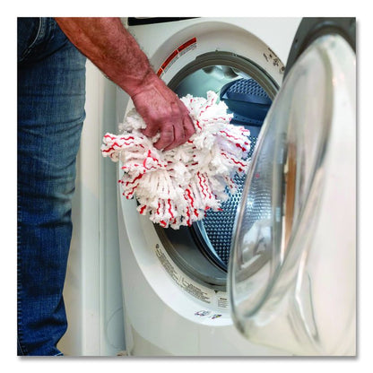 EZWring Deep Clean Refill, Patented Microfiber, Custom Size for EZ Wring Mop Systems, Red/White, 4/Carton