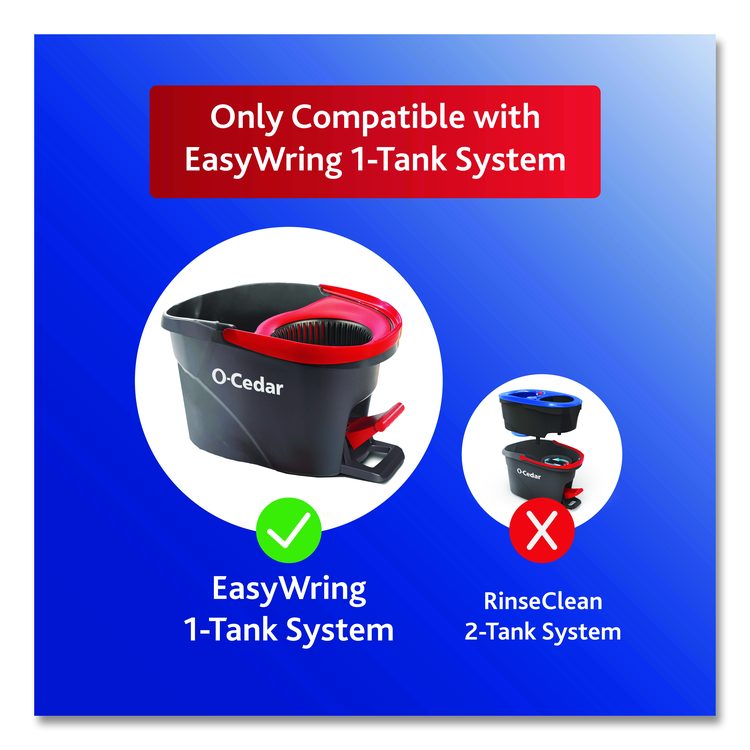 EZWring Deep Clean Refill, Microfiber, Custom size for EZ Wring Mop System, Red/White