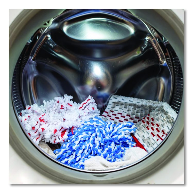 Rinse Clean Refill, Microfiber, Custom Size for Rinse Clean Mop System, Blue/White, 2/Pack, 6 Packs/Carton