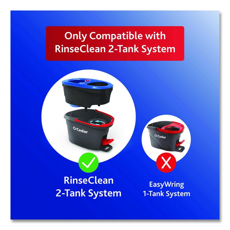 Rinse Clean Refill, Microfiber, Custom Size for Rinse Clean Mop Systems, Blue/White, 2/Pack