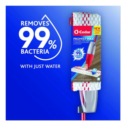 ProMist MAX Spray Mop, Red/White/Gray Microfiber Head, 48" Red/Black/Gray Plastic Handle, 4/Carton