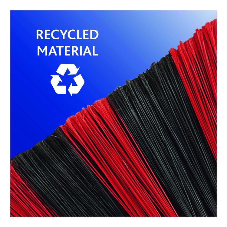 One Sweep Broom with Dustpan, 53.88" Length, Red/Black/Gray