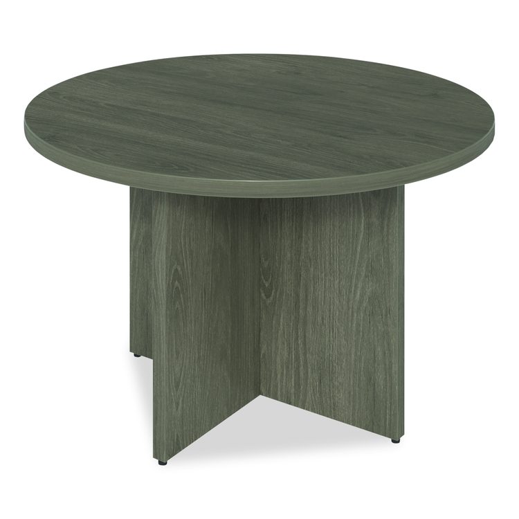 Alera Seville Round Conference Table, Round, 48" Diameter, Walnut