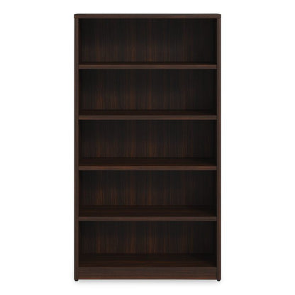 Alera Seville Bookcase, Five-Shelf, 36w x 14d x 65h, Mahogany