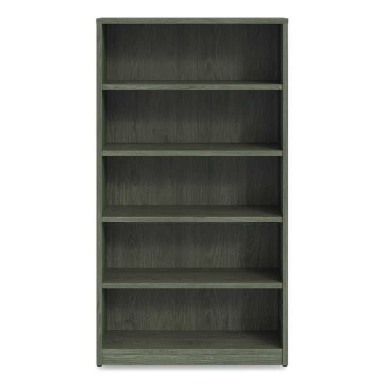 Alera Seville Bookcase, Five-Shelf, 36w x 14d x 65h, Walnut