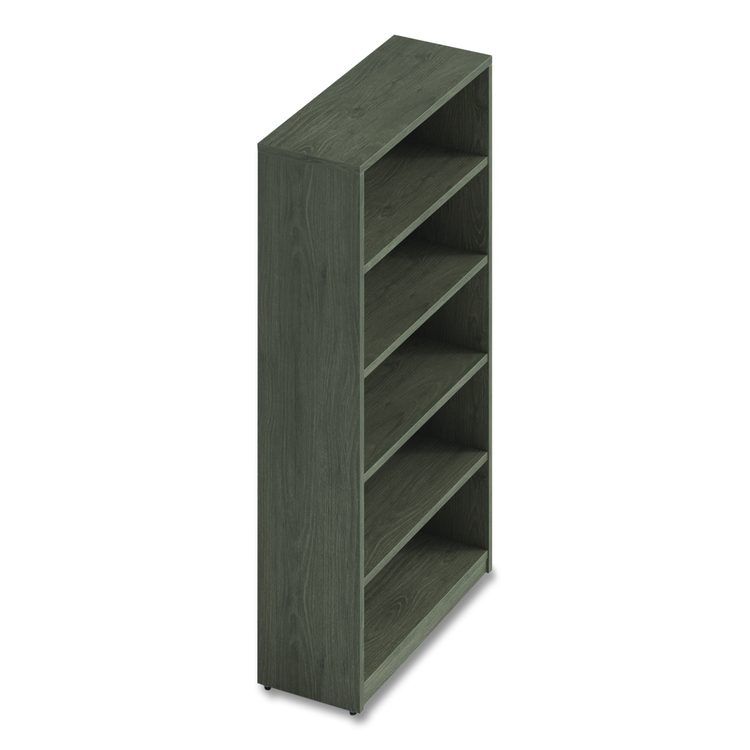 Alera Seville Bookcase, Five-Shelf, 36w x 14d x 65h, Walnut